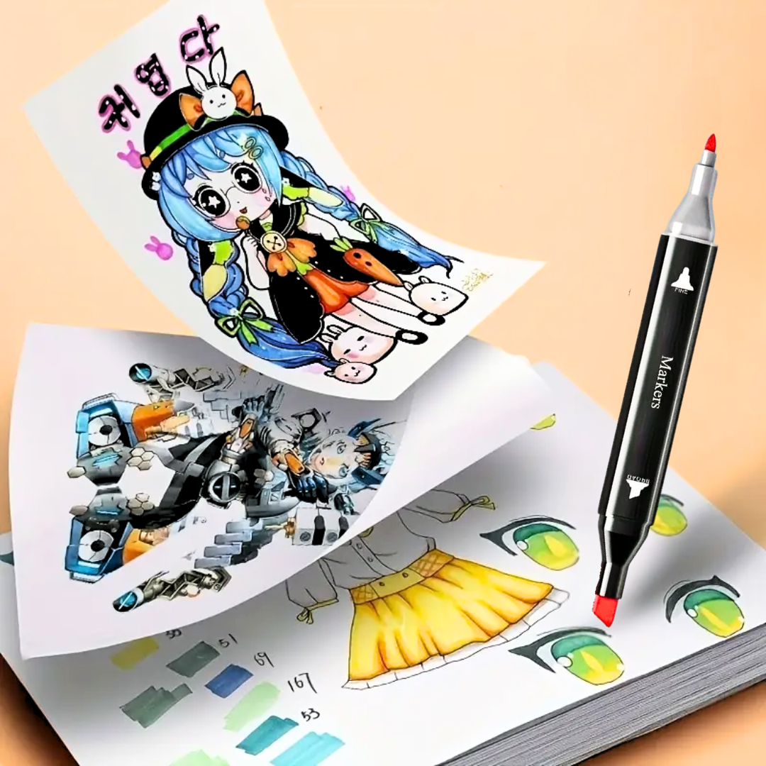 ✍️¡Aprovecha la oferta y regála diversión y color! Perfecto para niños, papel didactico y plumones x 80 und🎨