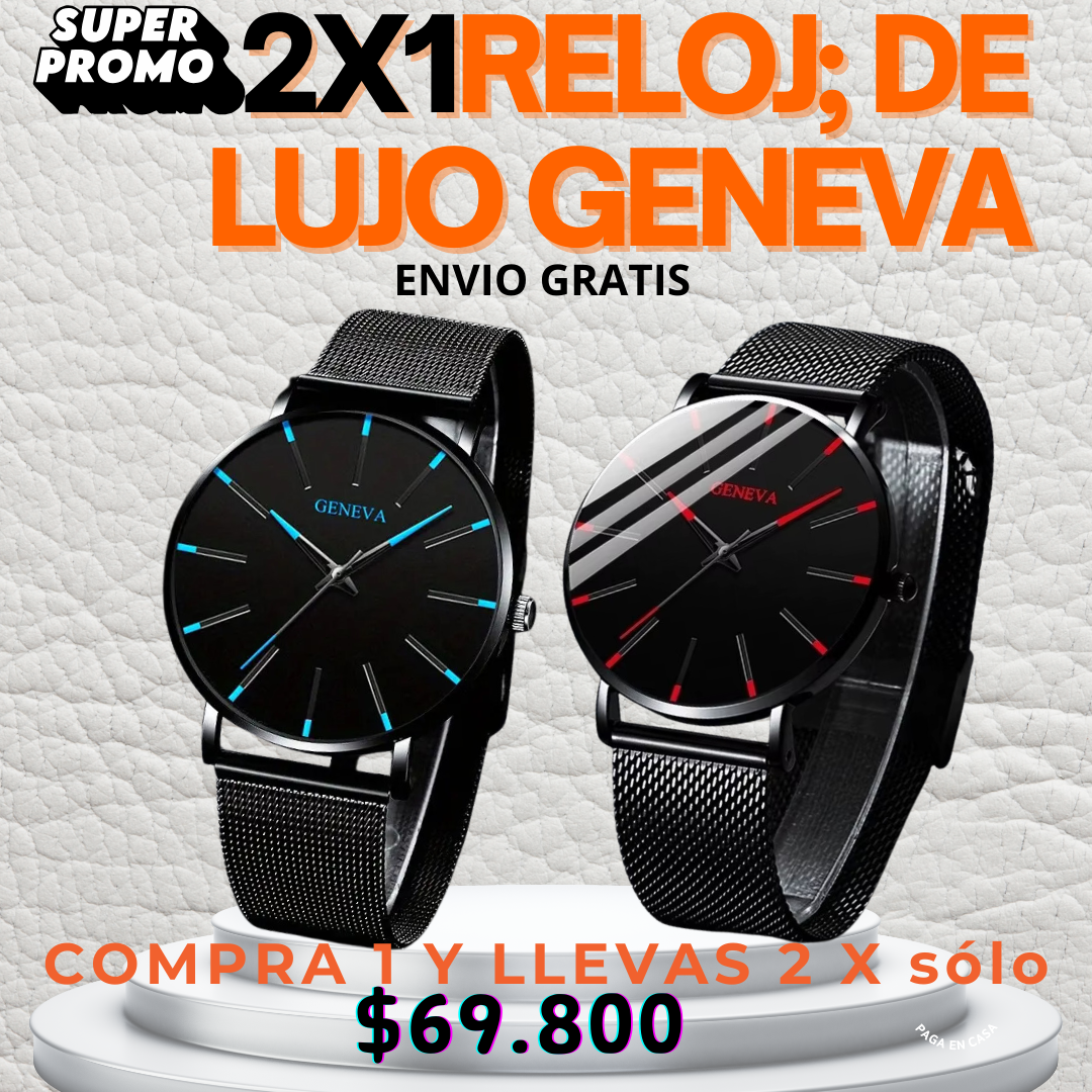 relojes con detalles en azul y rojo para marcar la diferencia. Compra 1 y recibe 2 x solo 69.800