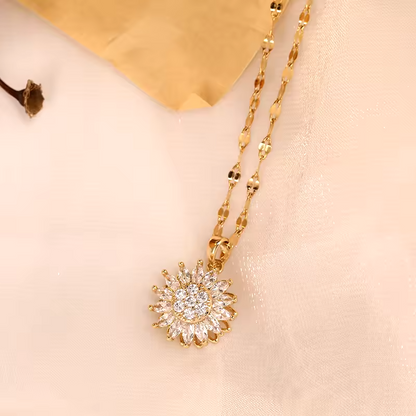 💘 San Valentín está cerca… ¿Ya tienes el regalo perfecto? 🎁✨ Este Collar de Girasol Giratorio simboliza amor, luz y alegría. ¡No esperes más y ordénalo ahora! 🌻”